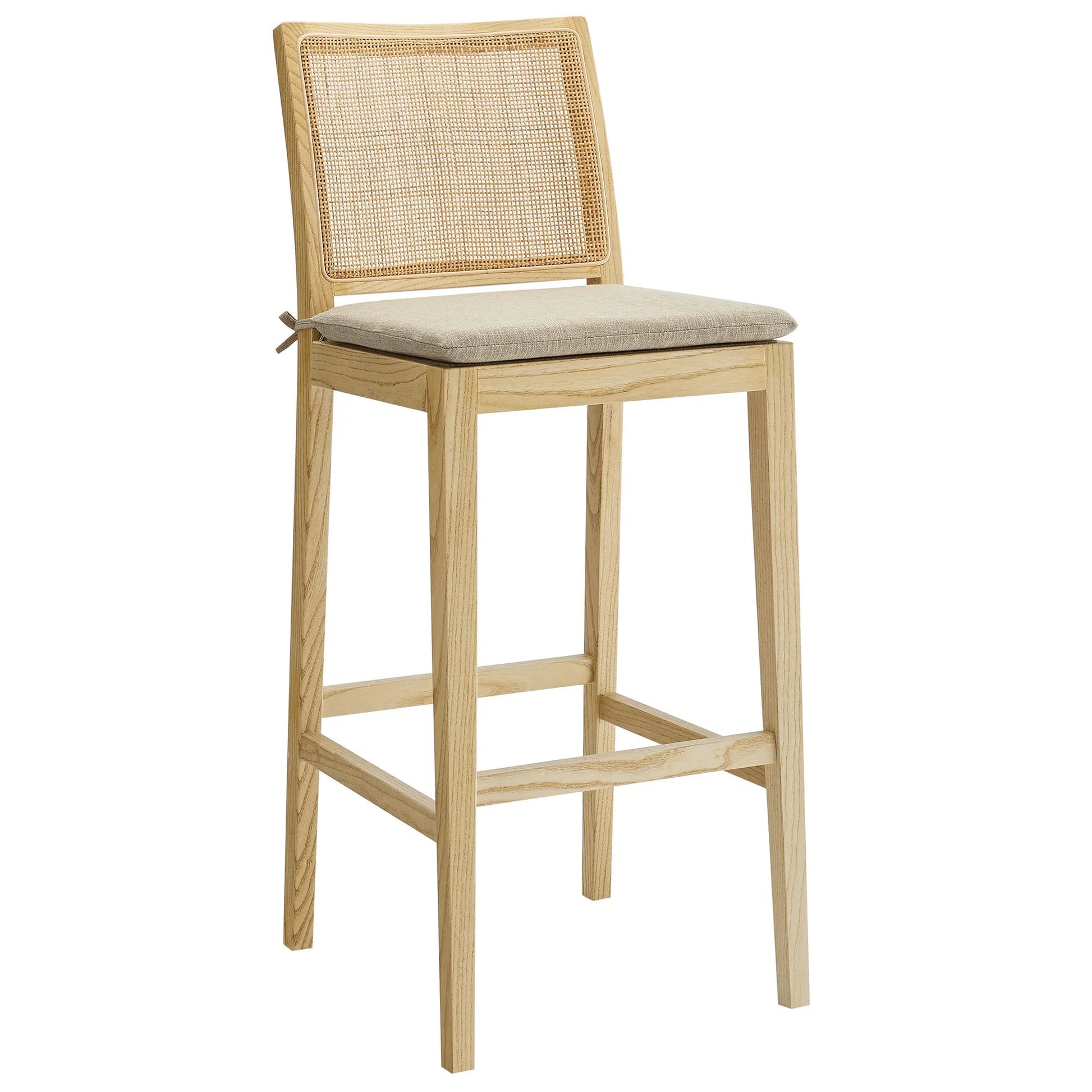 Ovard Wood and Rattan Bar Stool by Modway EEI-7289 FredCo