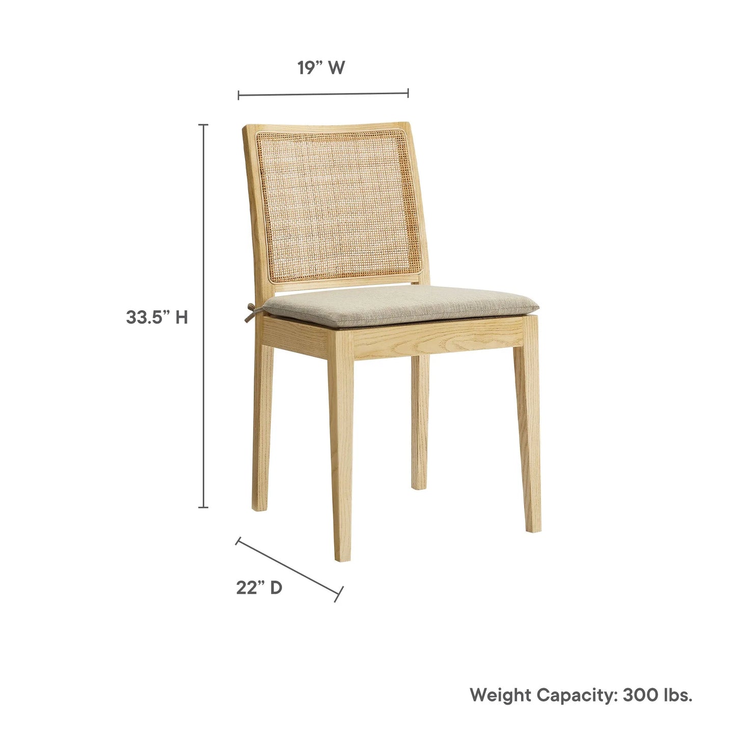 Ovard Wood and Rattan Dining Chair by Modway EEI-7288 FredCo