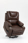 Oversized Lift Recliner Chair with Dual OKIN Silent Lift Motor, Multi-Function Massage, and Cup Holders, Brown FredCo