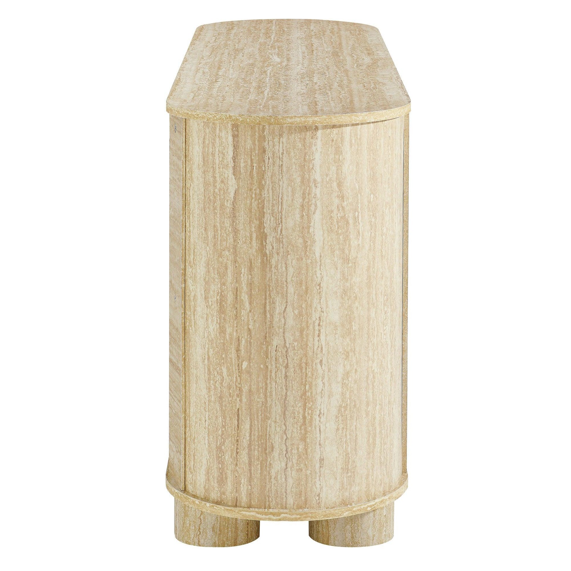 Overture 63” Oval Faux Travertine Sideboard by Modway FredCo