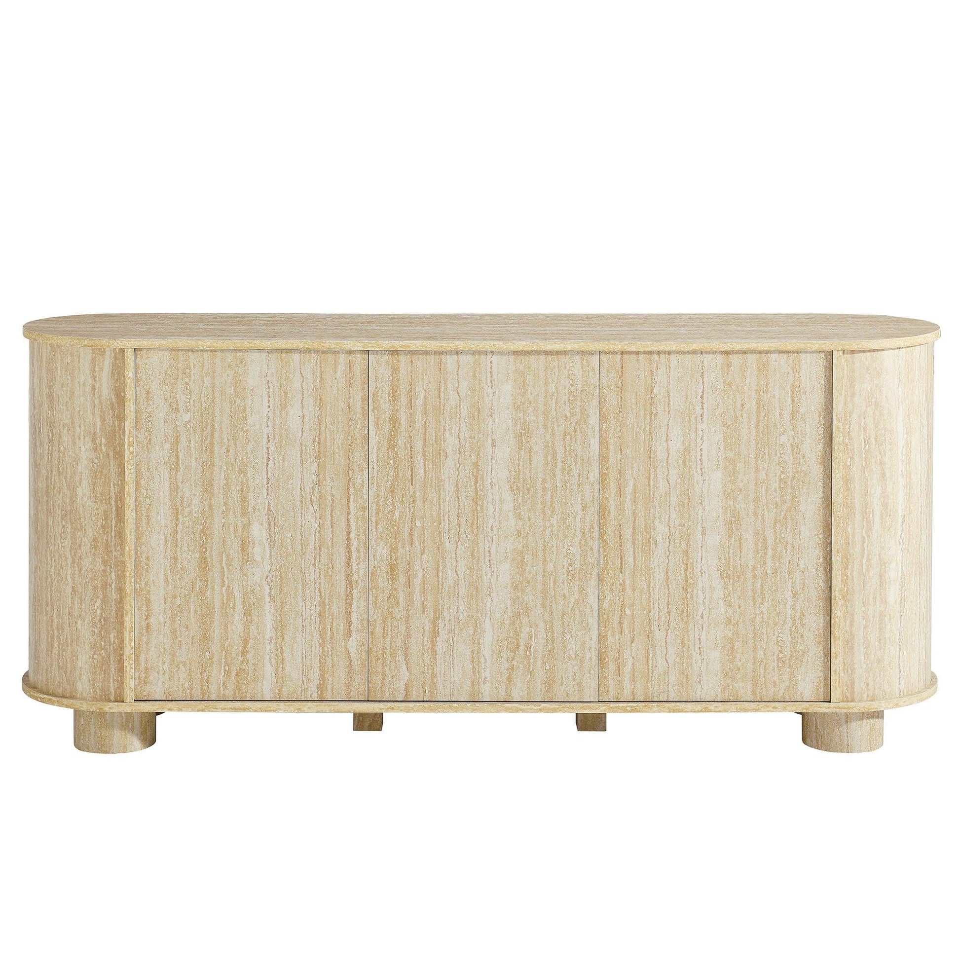 Overture 63” Oval Faux Travertine Sideboard by Modway FredCo