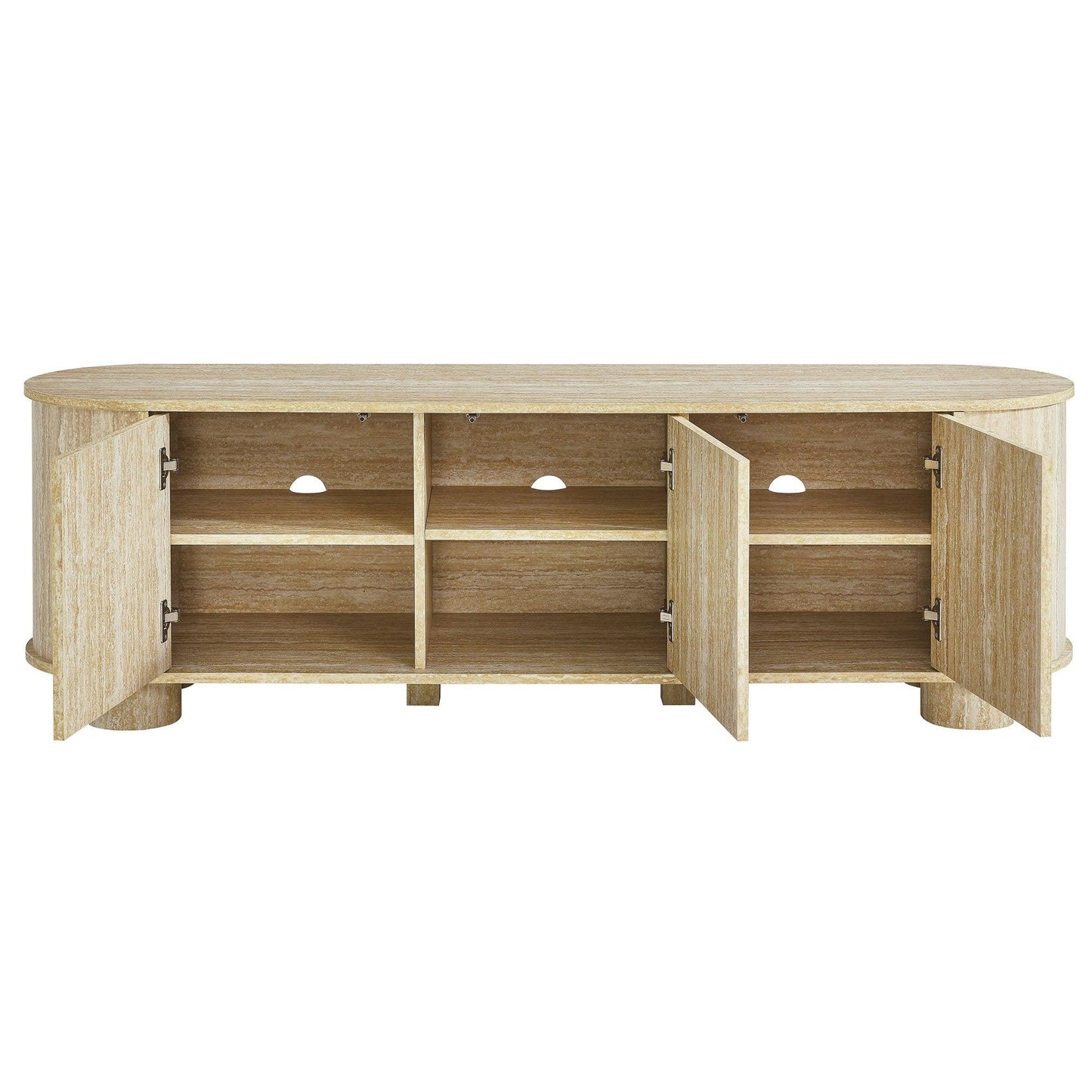 Overture 63” Oval Faux Travertine TV Stand by Modway FredCo