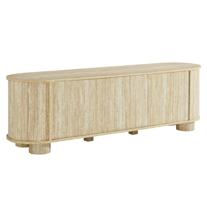 Overture 63” Oval Faux Travertine TV Stand by Modway FredCo