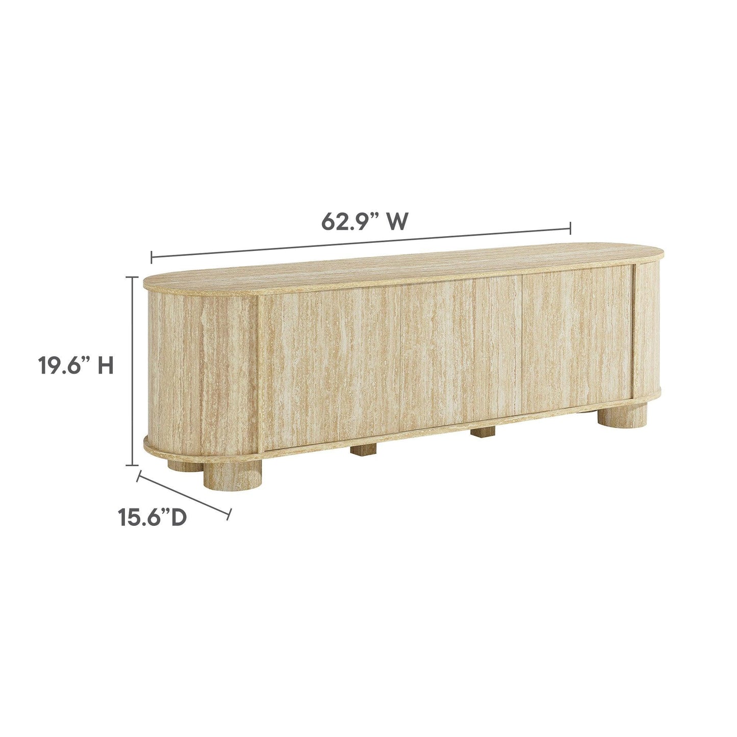 Overture 63” Oval Faux Travertine TV Stand by Modway FredCo