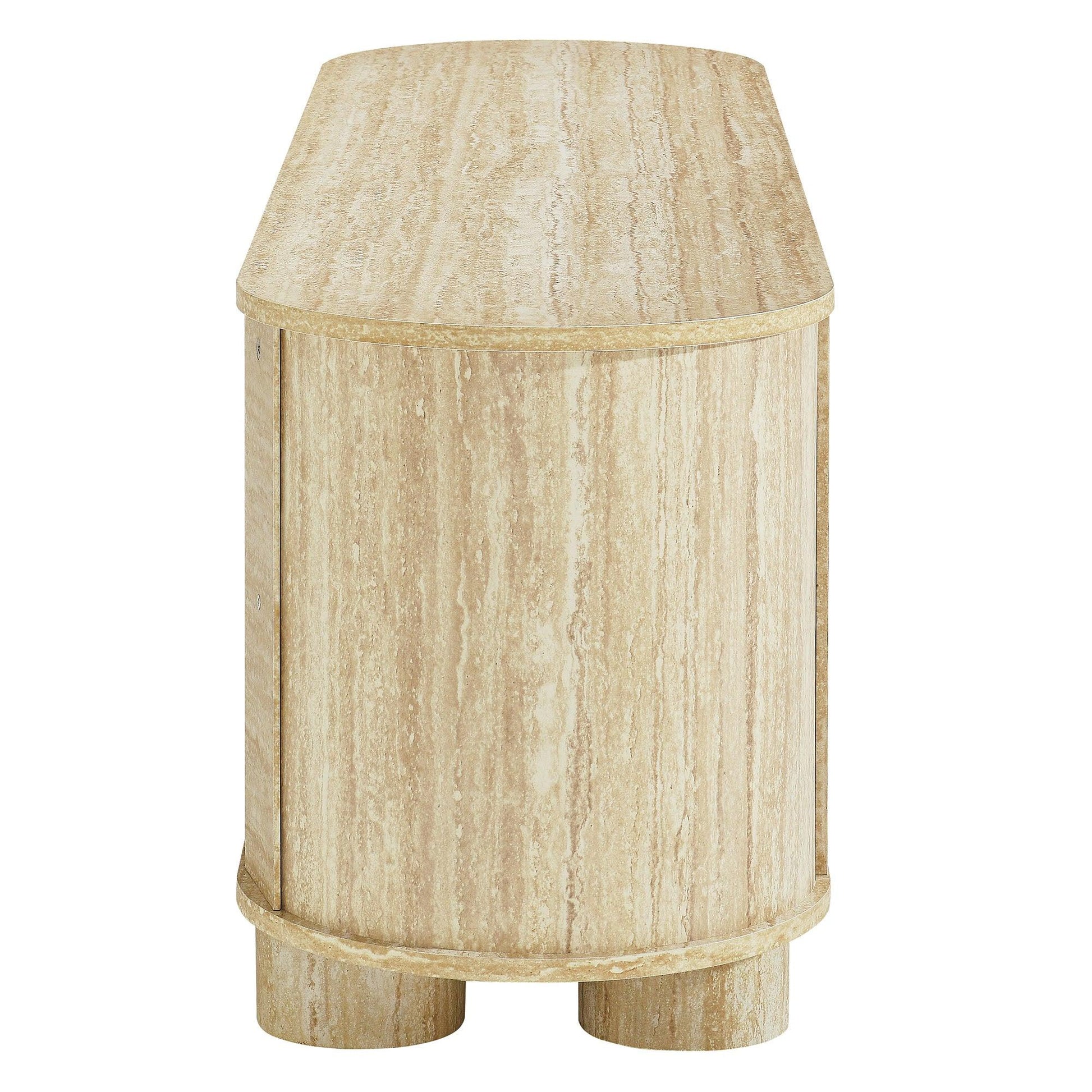 Overture 63” Oval Faux Travertine TV Stand by Modway FredCo