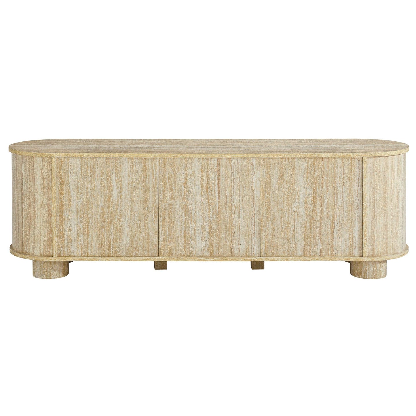Overture 63” Oval Faux Travertine TV Stand by Modway FredCo