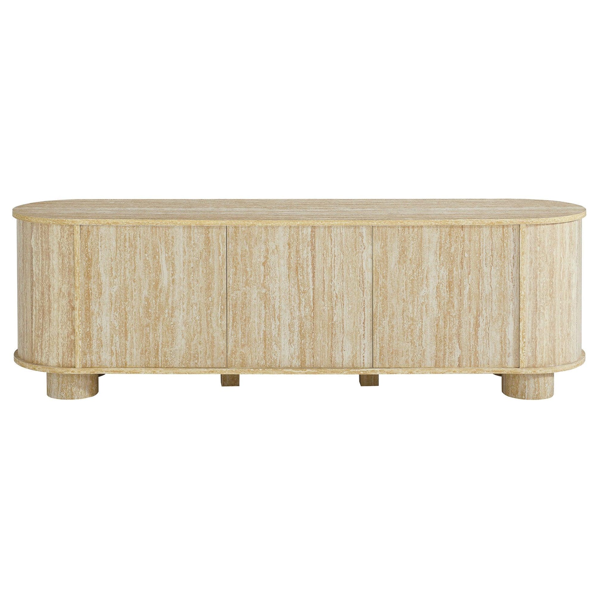 Overture 63” Oval Faux Travertine TV Stand by Modway FredCo