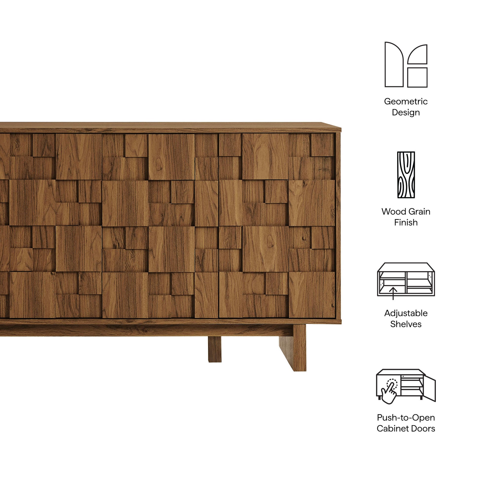 Owen 59 Inch 4 Door Geometric Sideboard by Modway EEI-7448 FredCo