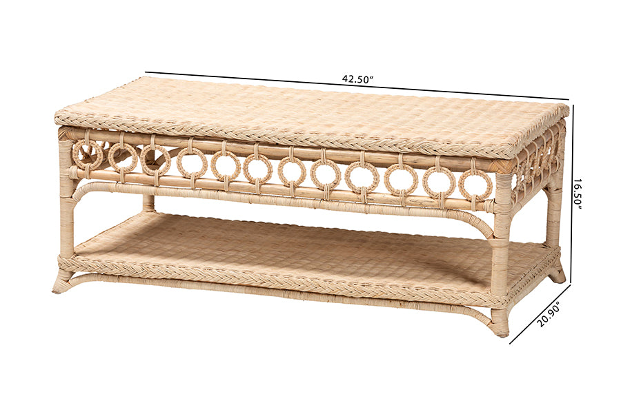 Oxford Natural Rattan Coffee Table FredCo