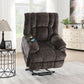 Pacay Brown Chenille Power Motion Recliner with Lift, Heating & Massage Function FredCo