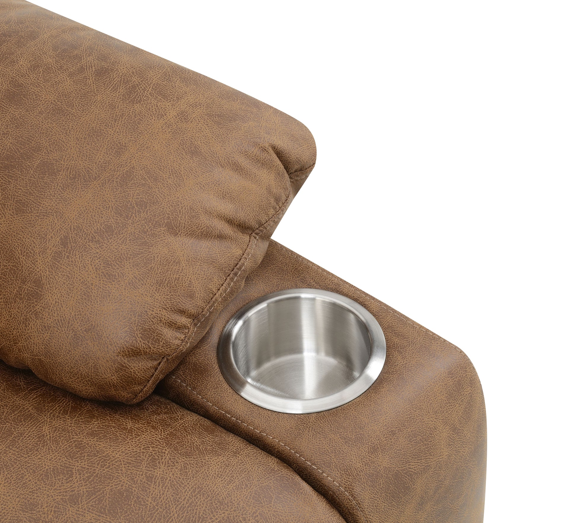 Pacay Brown Leather Aire Power Motion Recliner with Lift, Heating & Massage Function FredCo