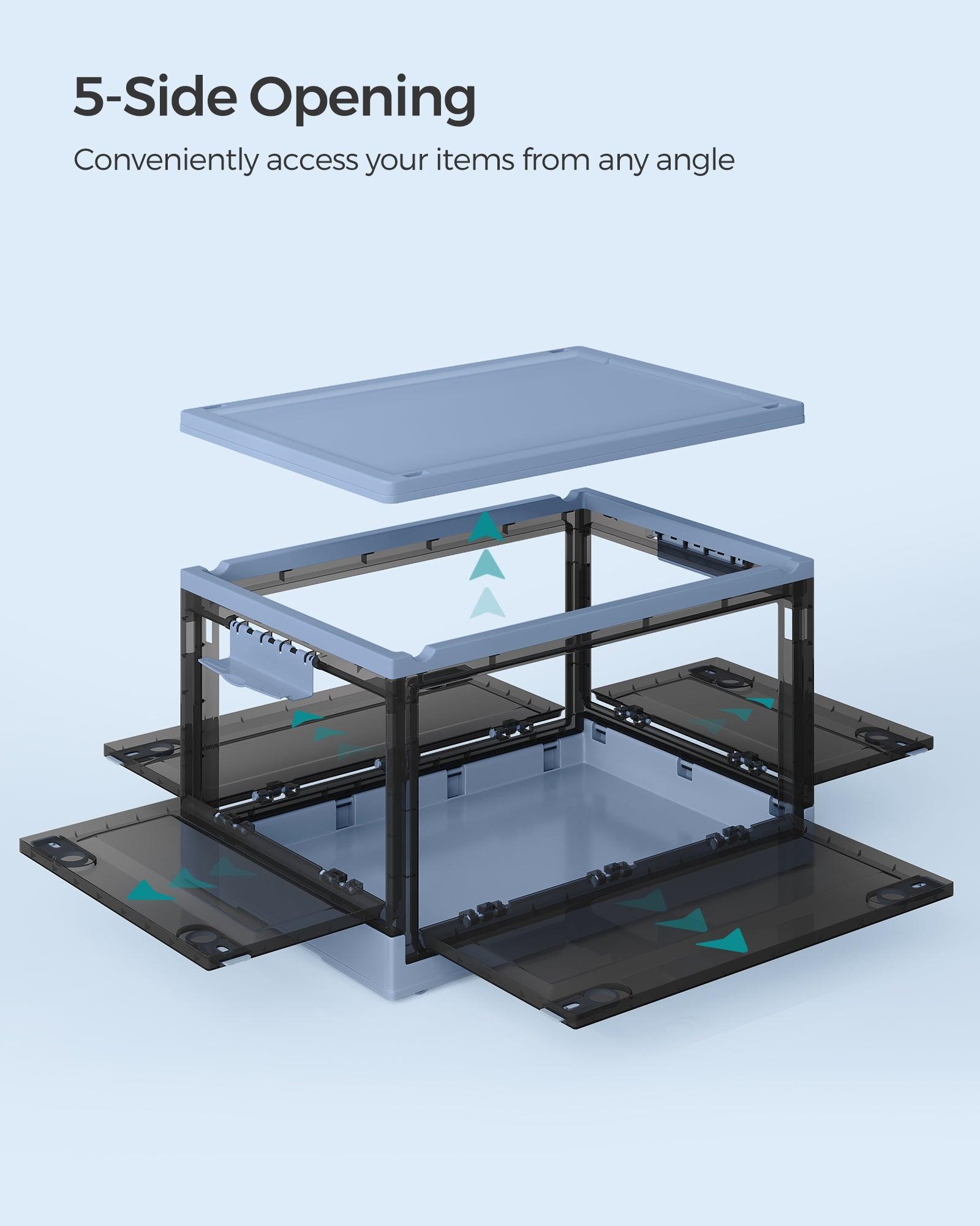 Pack of 1 Storage Bins 68L Blue and Gray FredCo