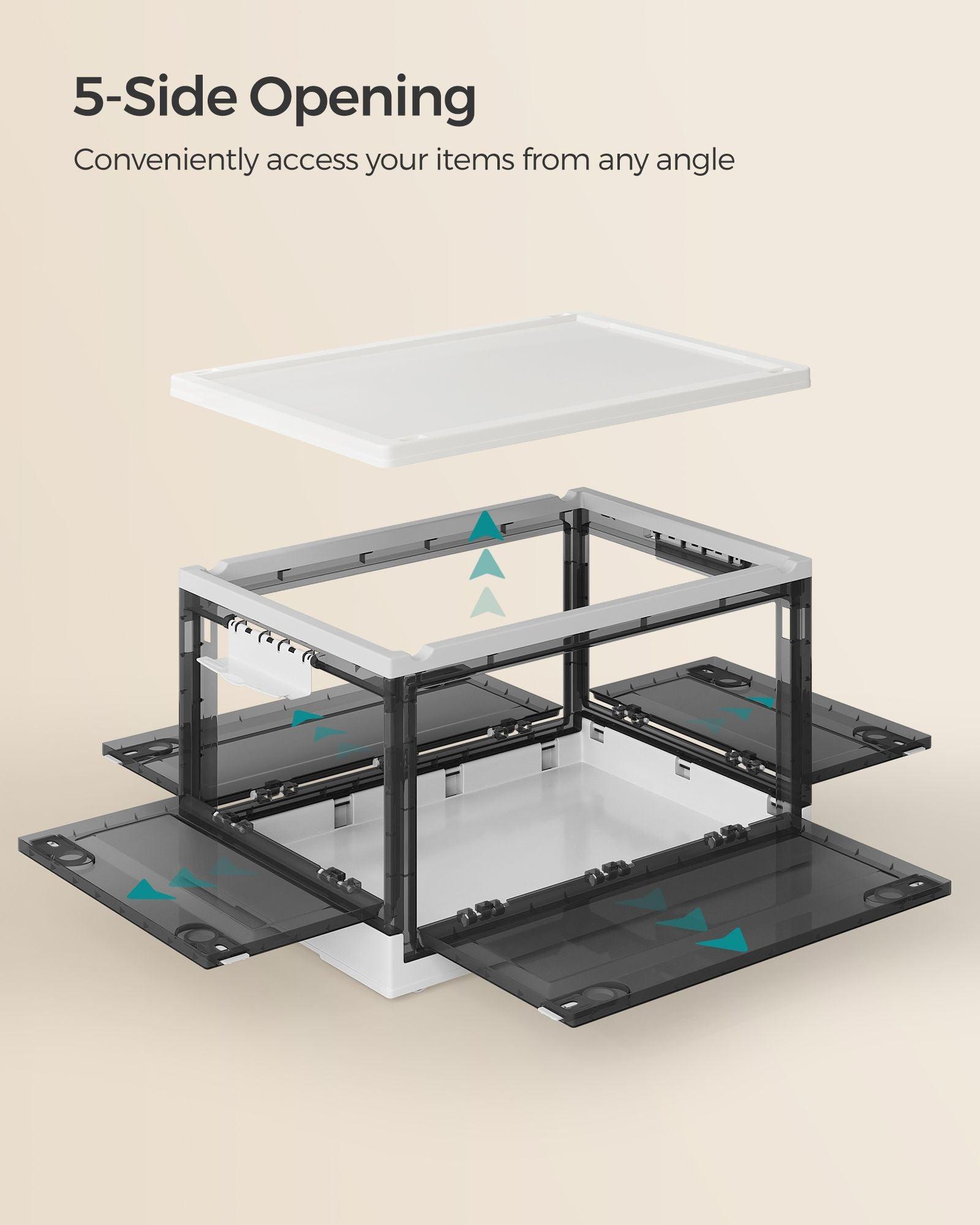 Pack of 2 Storage Bins 44L White and Gray FredCo