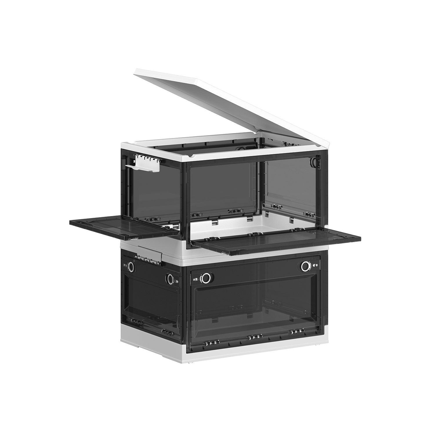 Pack of 2 Storage Bins 44L White and Gray FredCo