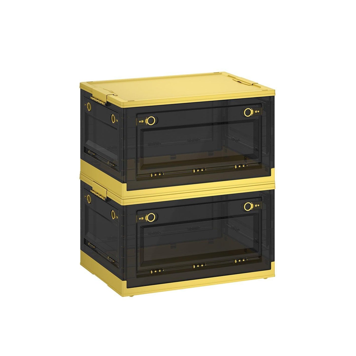 Pack of 2 Storage Bins 44L Yellow and Gray FredCo