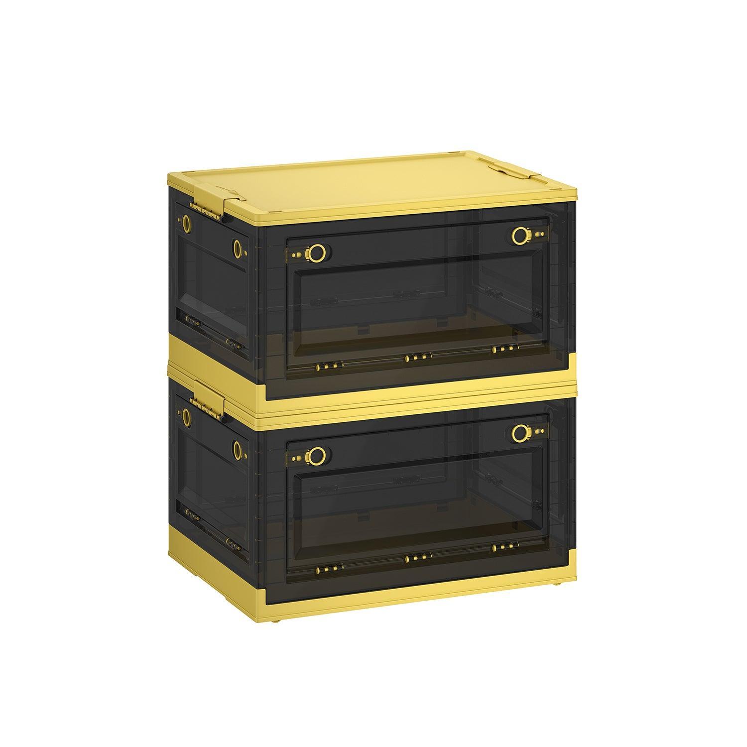 Pack of 2 Storage Bins 44L Yellow and Gray FredCo