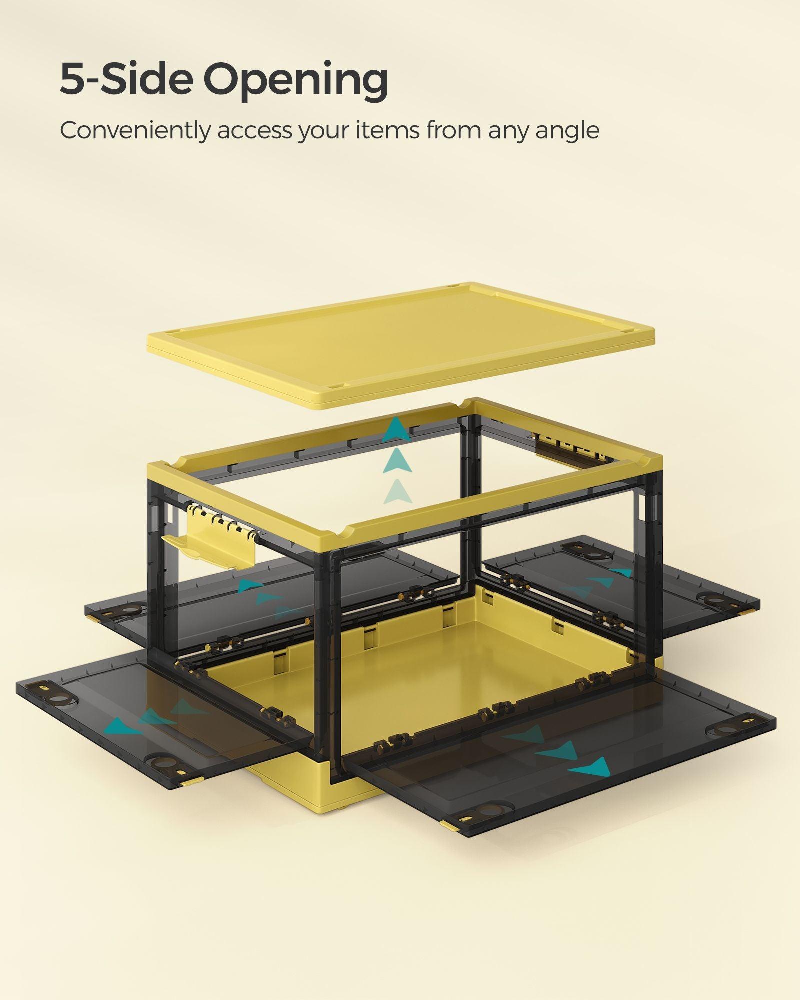 Pack of 2 Storage Bins 44L Yellow and Gray FredCo