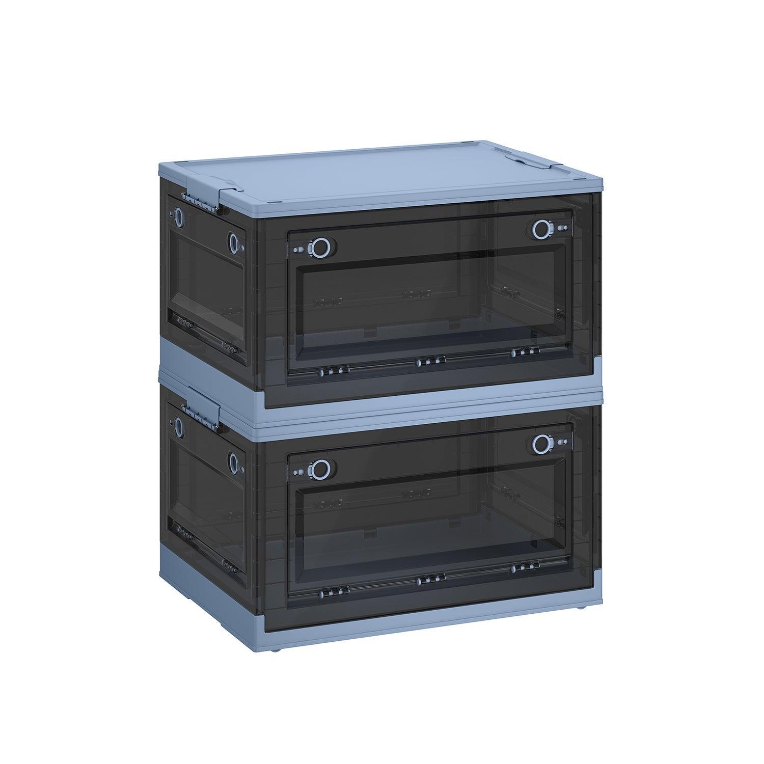 Pack of 2 Storage Bins 68L Blue and Gray FredCo