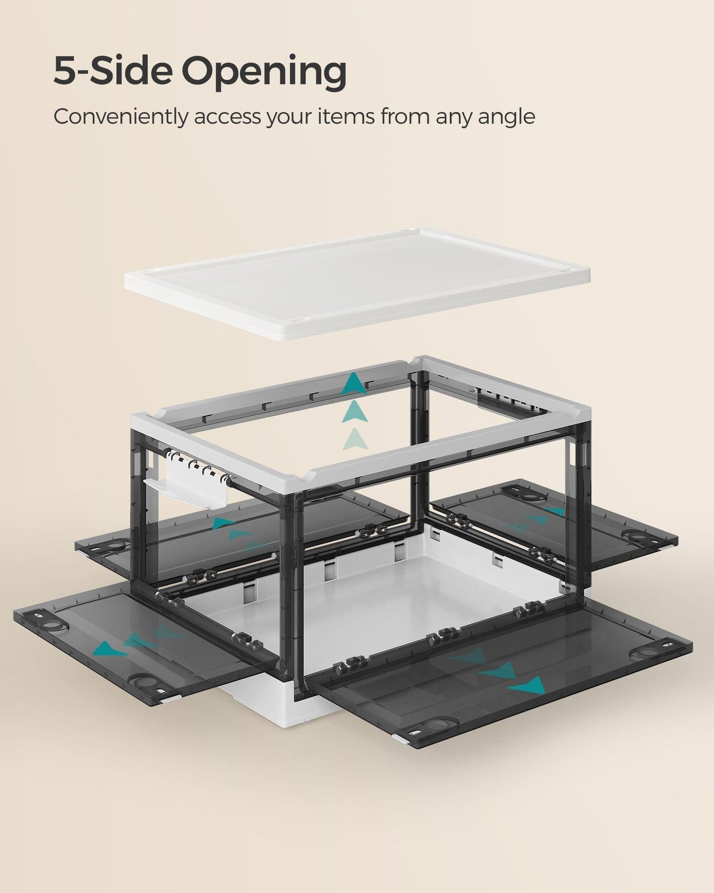 Pack of 2 Storage Bins 68L White and Gray FredCo