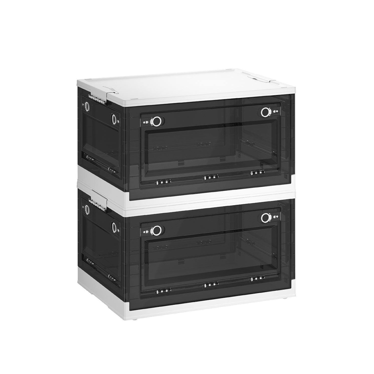 Pack of 2 Storage Bins 68L White and Gray FredCo