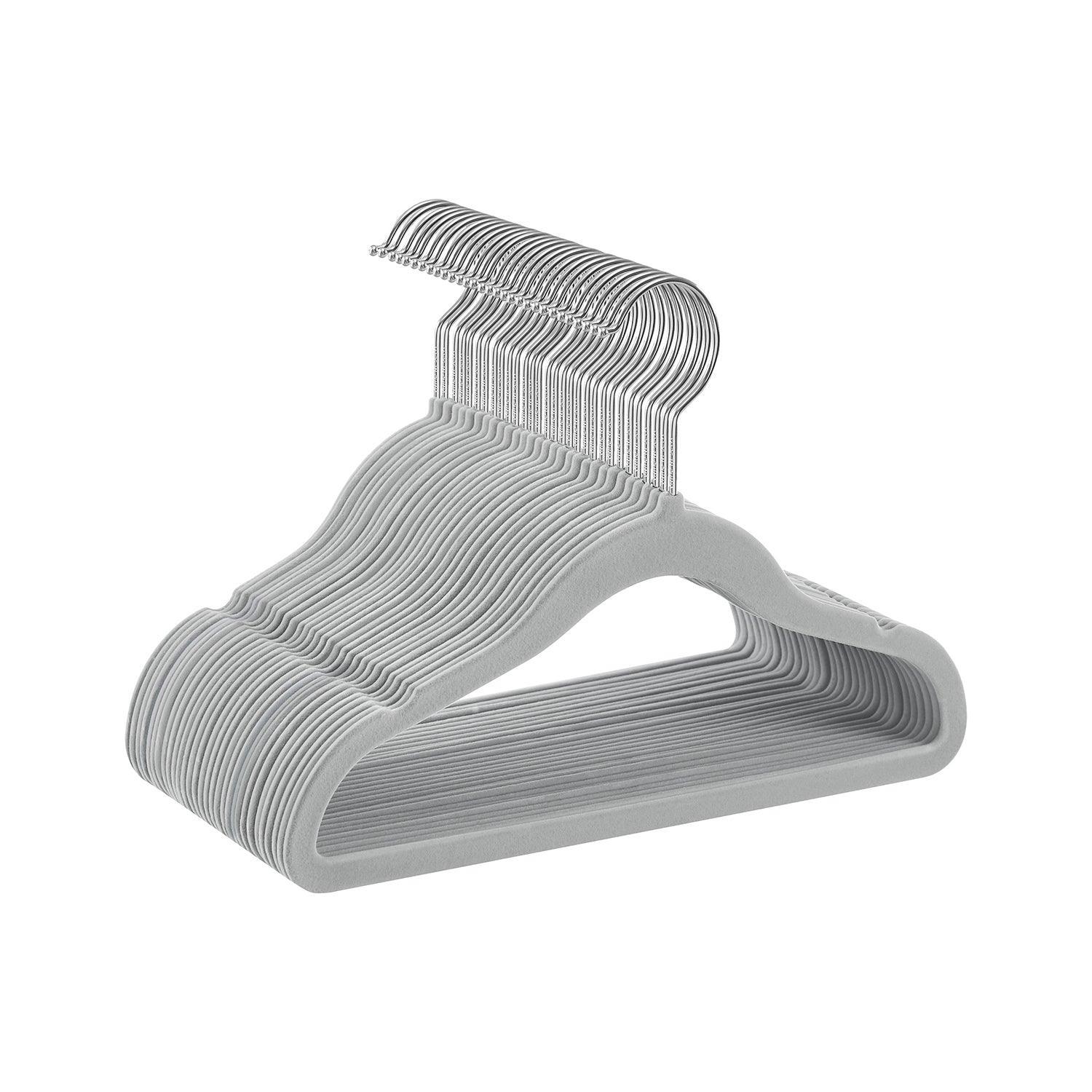 Pack of 30 Velvet Baby Hangers Dove Gray FredCo