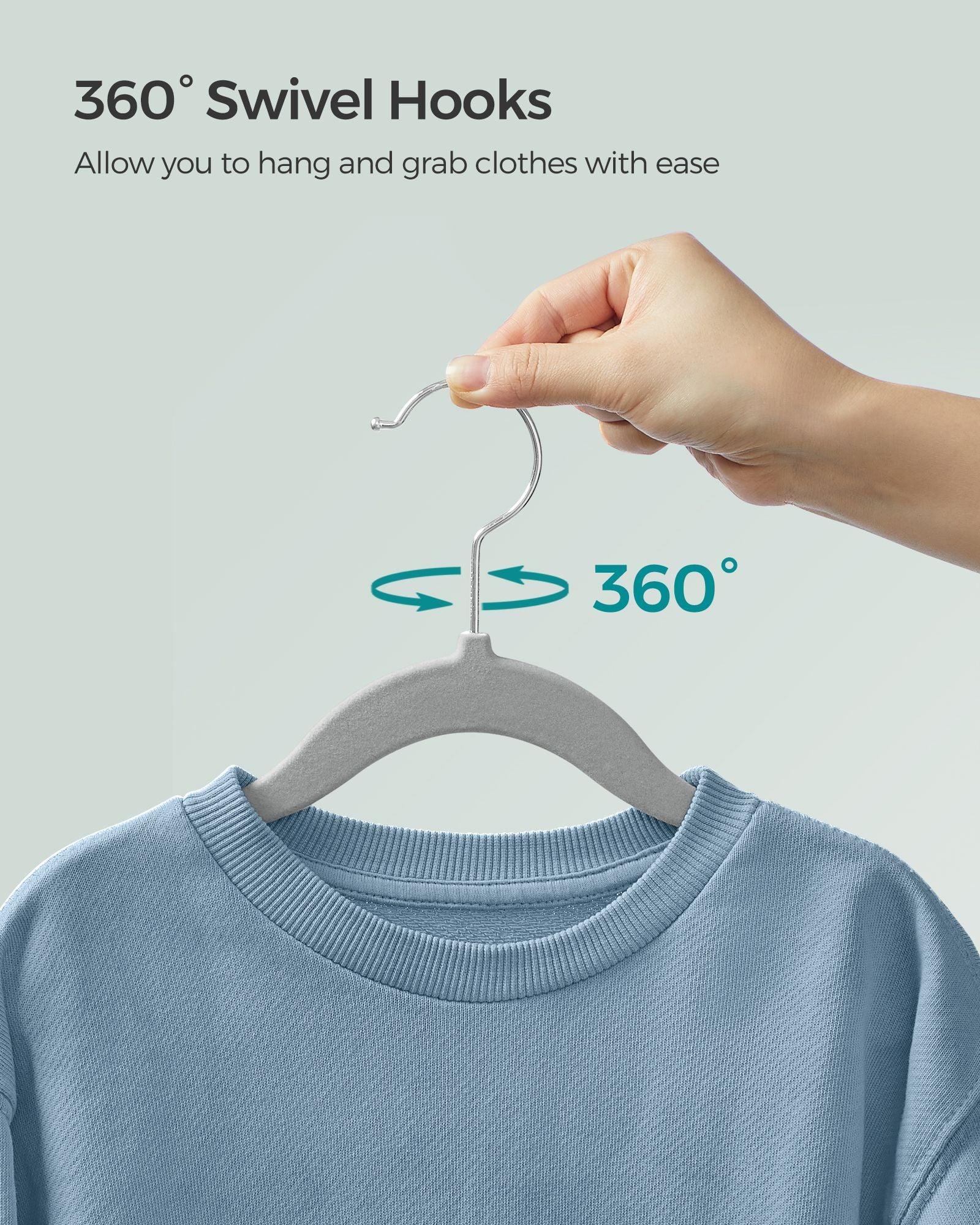 Pack of 30 Velvet Baby Hangers Dove Gray FredCo