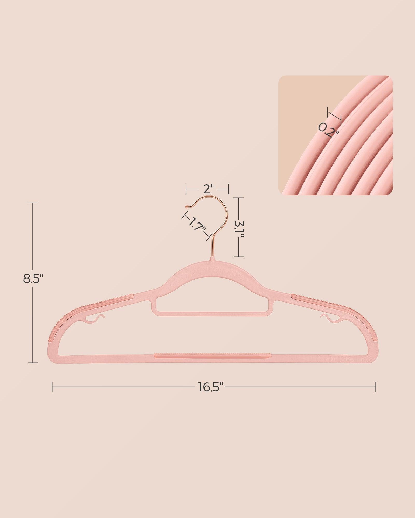 Pack of 50 Non-Slip Coat Hangers with360° Swivel Hook FredCo