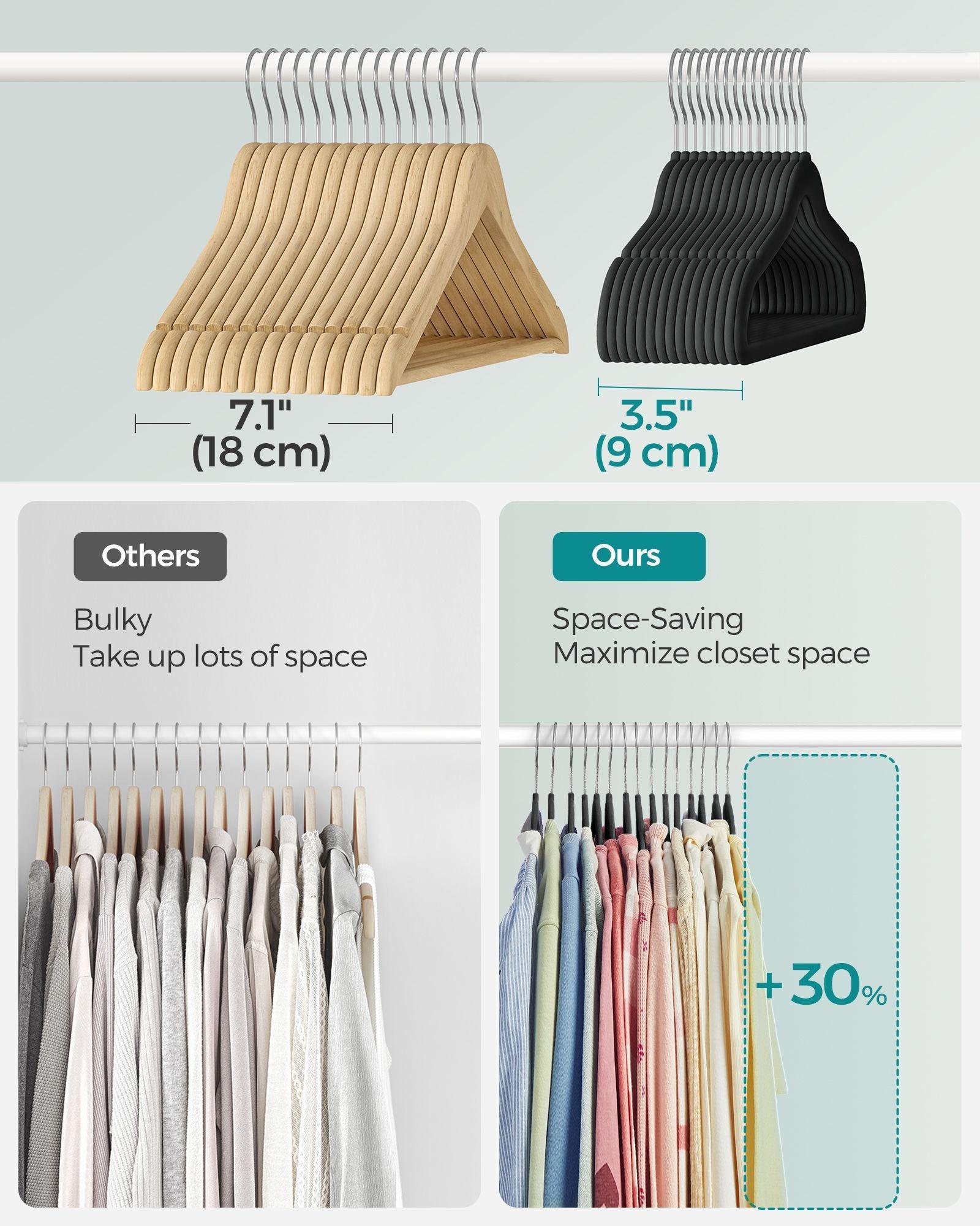 Pack of 50 Velvet Baby Hangers Ink Black FredCo
