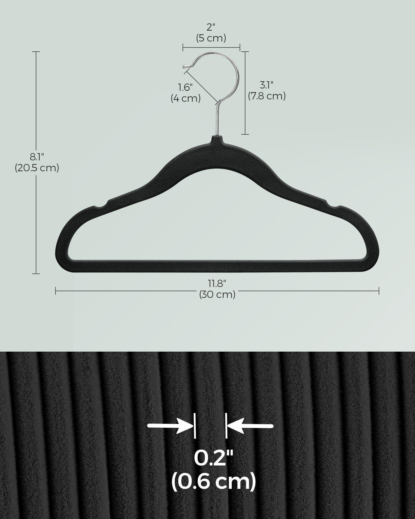 Pack of 50 Velvet Baby Hangers Ink Black FredCo