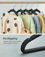 Pack of 50 Velvet Baby Hangers Ink Black FredCo