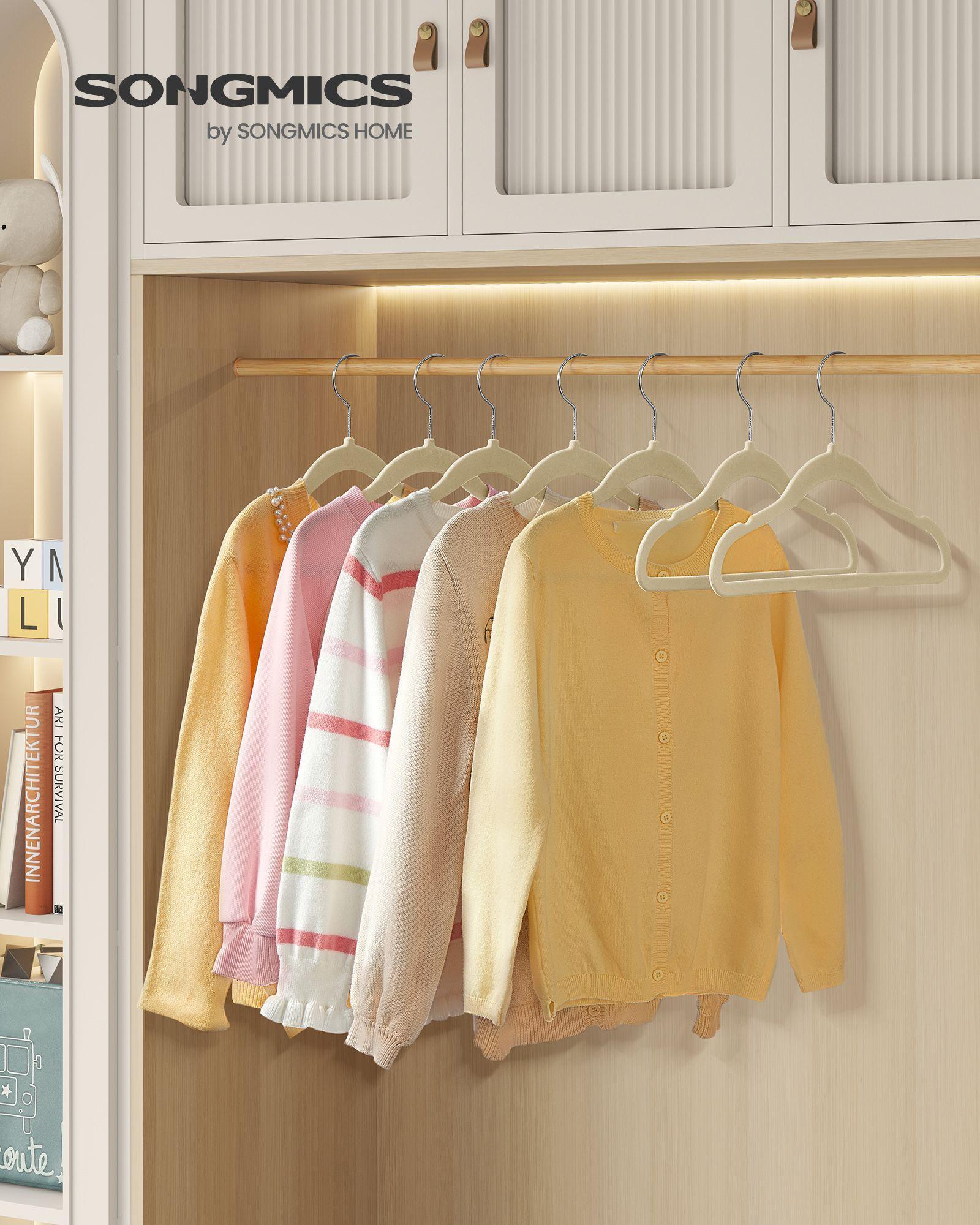 Pack of 50 Velvet Baby Hangers Sand Beige FredCo