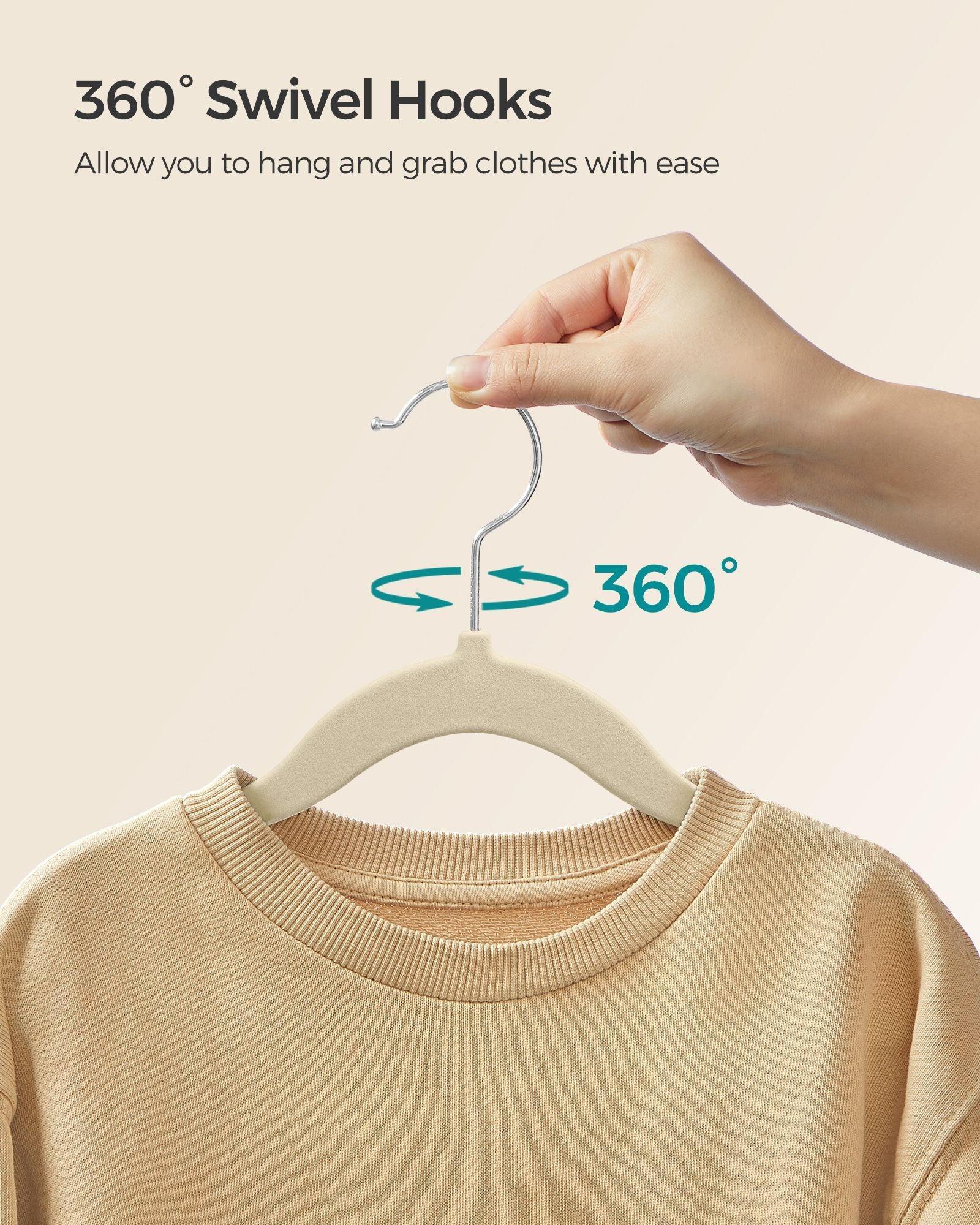 Pack of 50 Velvet Baby Hangers Sand Beige FredCo