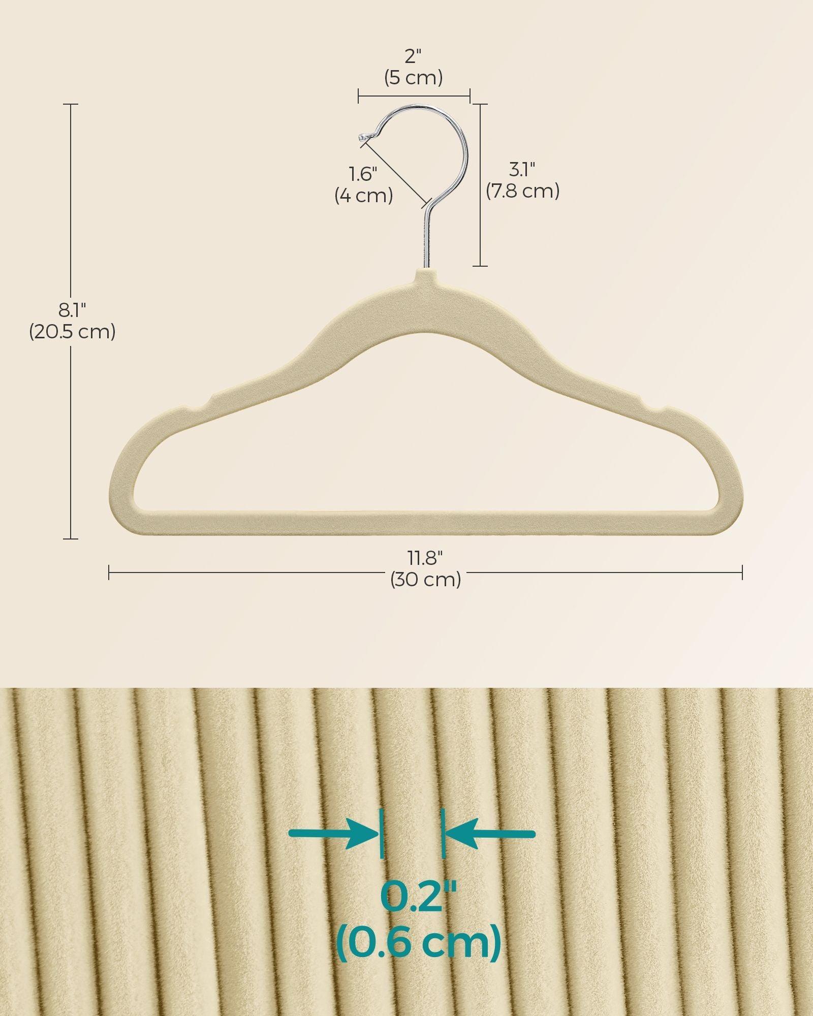 Pack of 50 Velvet Baby Hangers Sand Beige FredCo