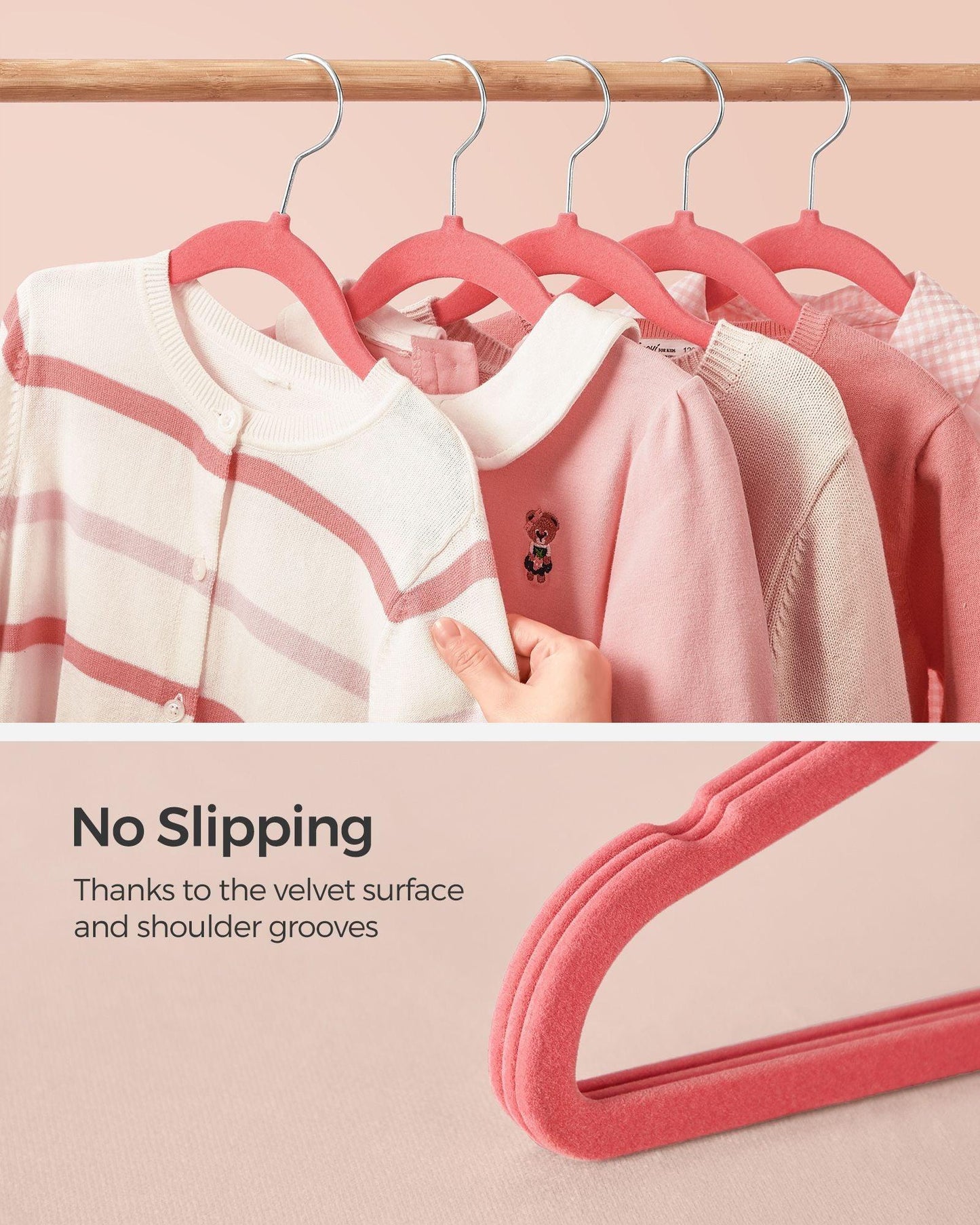 Pack of 50 Velvet Baby Hangers Strawberry Red FredCo