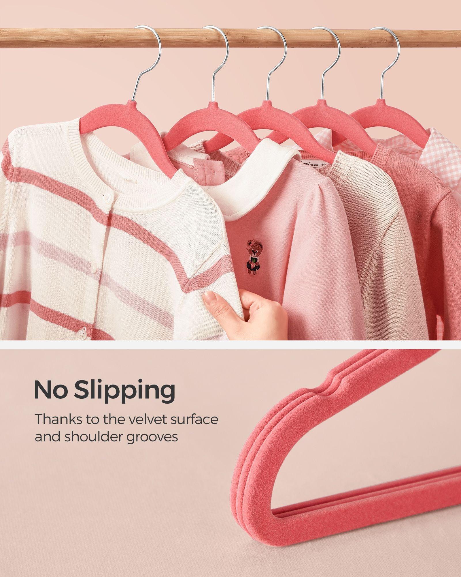 Pack of 50 Velvet Baby Hangers Strawberry Red FredCo