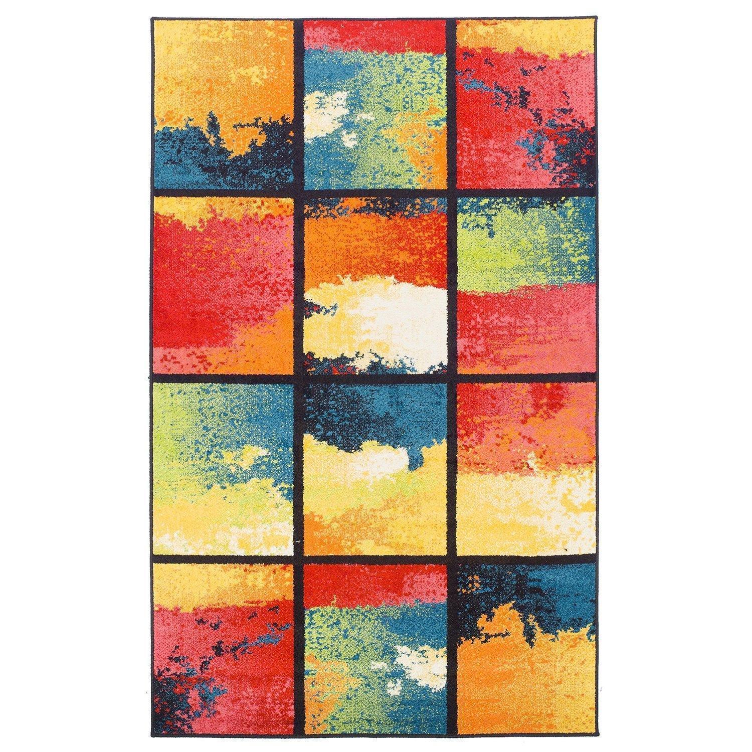 Painted Cubes Modern Abstract Rug FredCo