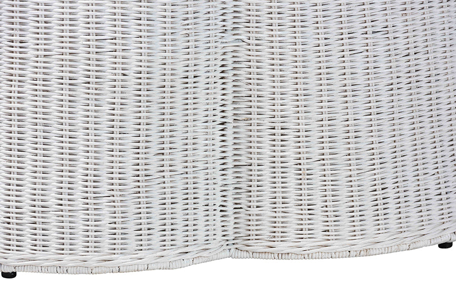 Palm Scalloped Natural Rattan Coffee Table FredCo
