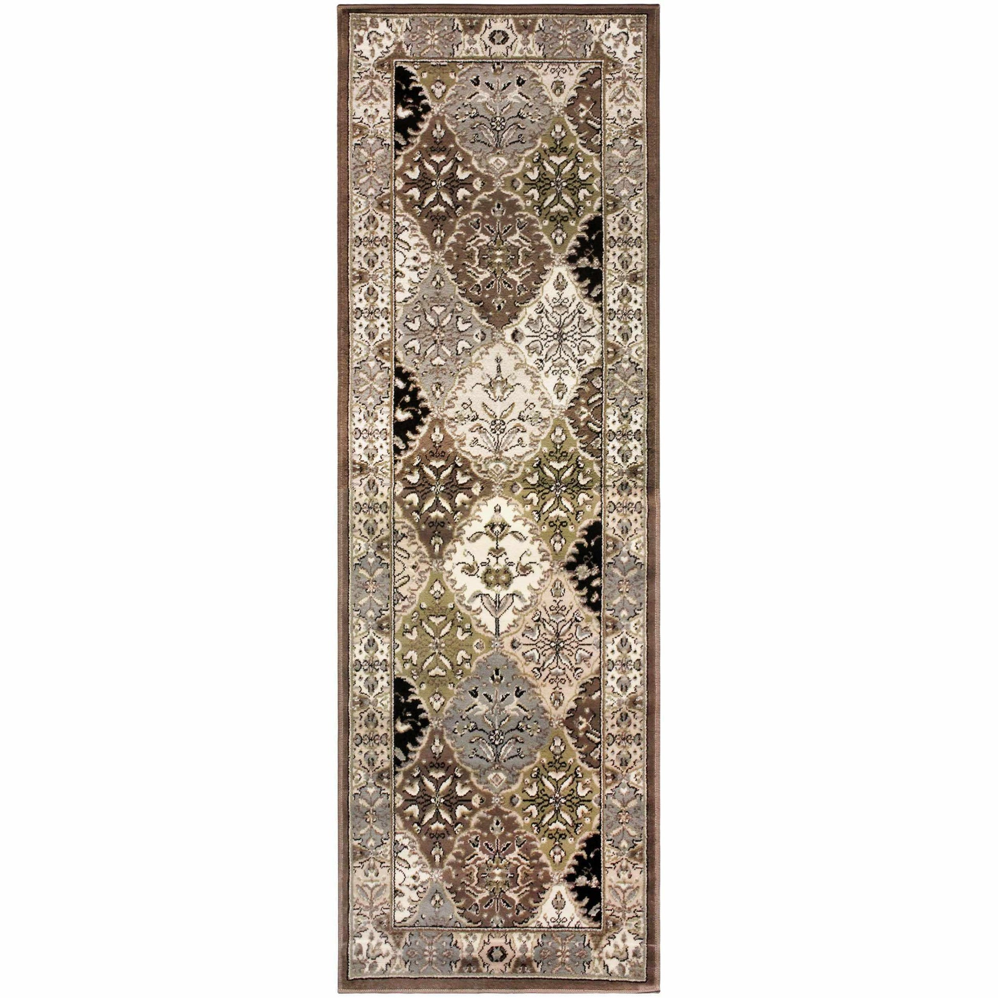 Paloma Vintage Oriental Floral Lattice Damask Rug FredCo