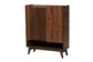 Paricia Mid-Century Modern Walnut Brown Finished Wood Shoe Cabinet FredCo