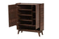 Paricia Mid-Century Modern Walnut Brown Finished Wood Shoe Cabinet FredCo