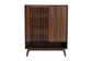 Paricia Mid-Century Modern Walnut Brown Finished Wood Shoe Cabinet FredCo