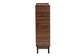 Paricia Mid-Century Modern Walnut Brown Finished Wood Shoe Cabinet FredCo