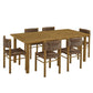 Parkland 7-Piece Rectangular Outdoor Patio Rattan and Aluminum Dining Table and Chairs Set by Modway FredCo