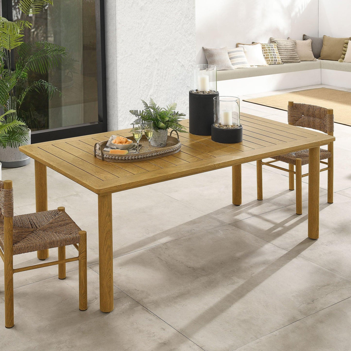 Parkland 76" Outdoor Patio Aluminum Dining Table by Modway FredCo