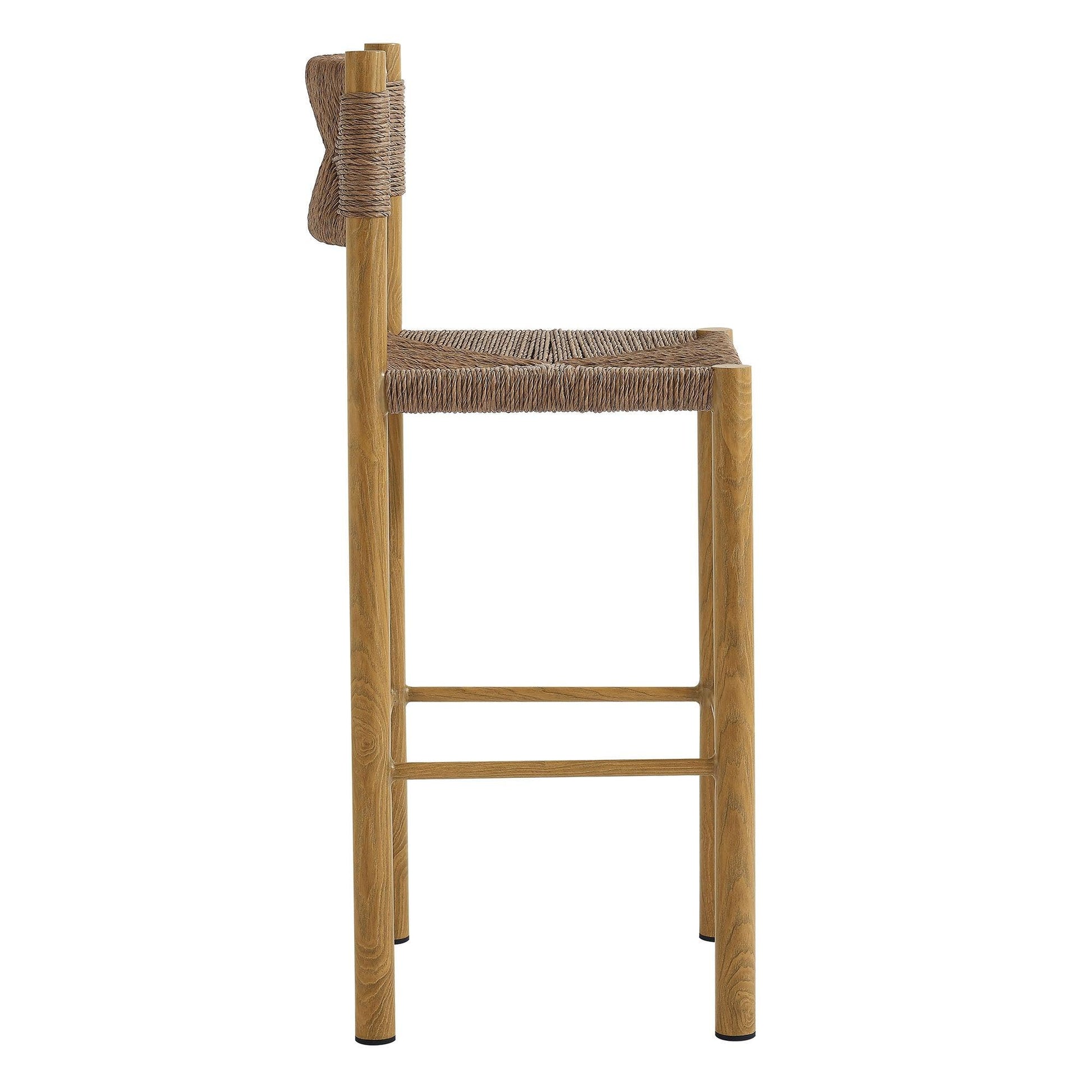 Parkland Outdoor Patio Rattan and Aluminum Bar Stools Set of 2 by Modway FredCo
