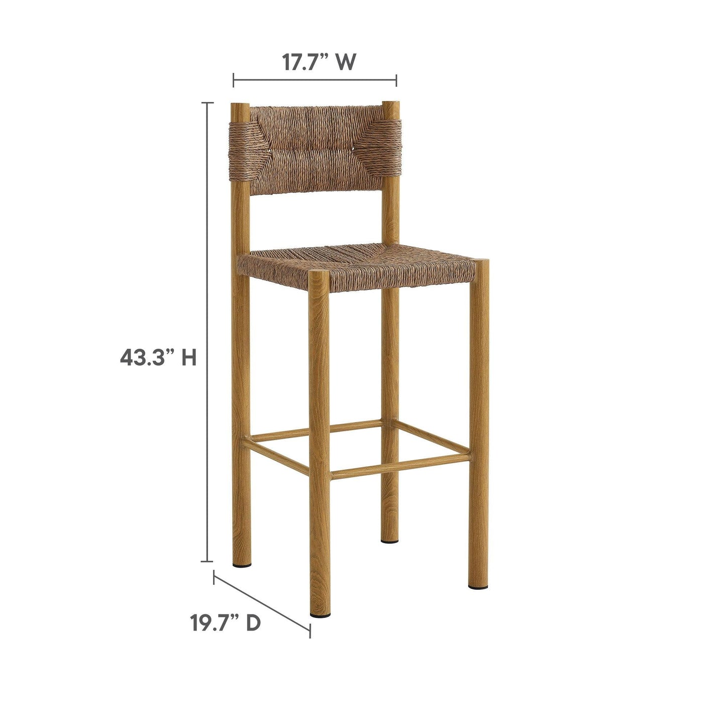 Parkland Outdoor Patio Rattan and Aluminum Bar Stools Set of 2 by Modway FredCo