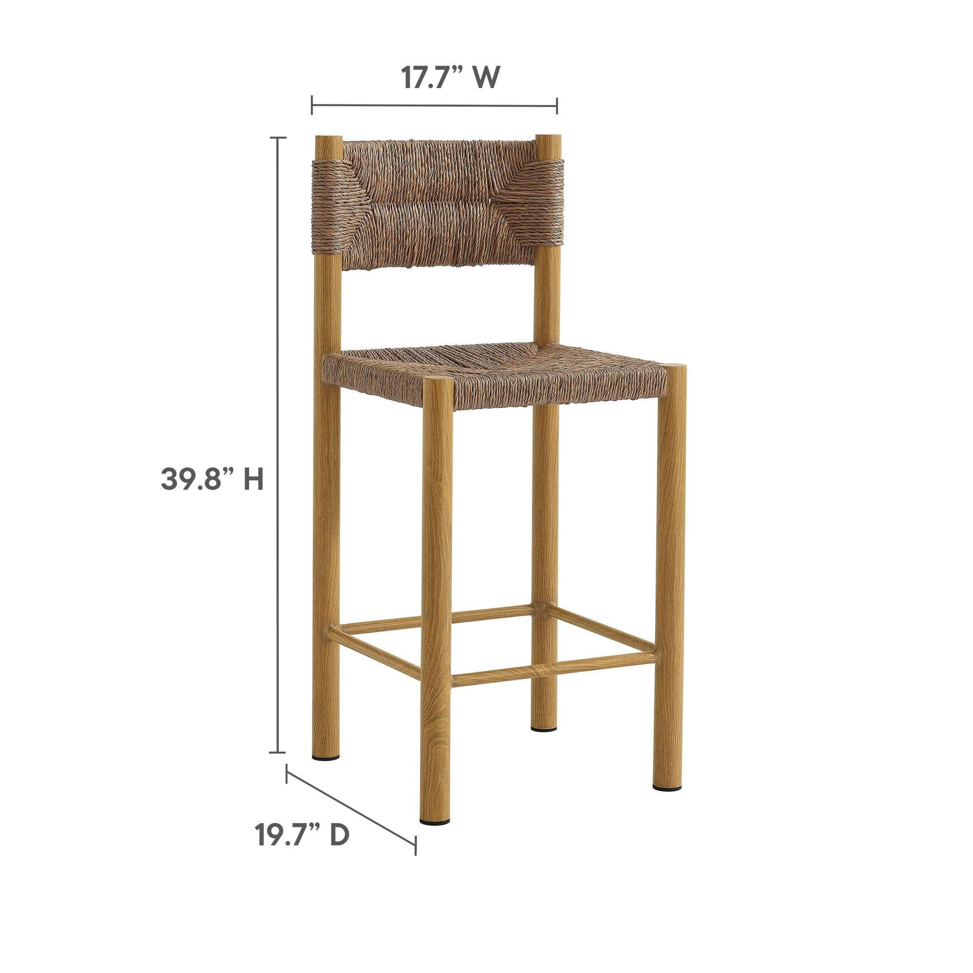 Parkland Outdoor Patio Rattan and Aluminum Counter Stools Set of 2 by Modway FredCo