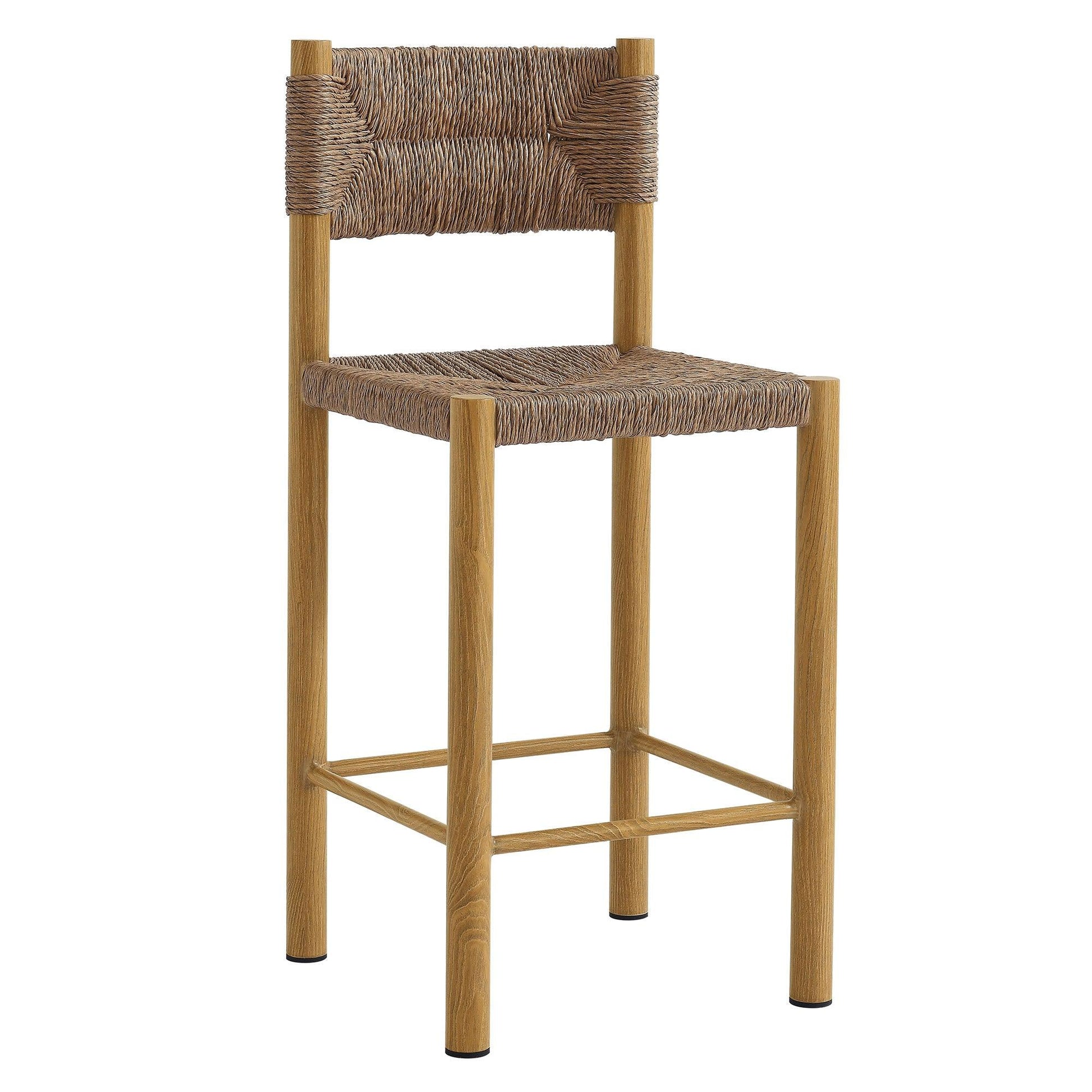 Parkland Outdoor Patio Rattan and Aluminum Counter Stools Set of 2 by Modway FredCo