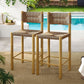 Parkland Outdoor Patio Rattan and Aluminum Counter Stools Set of 2 by Modway FredCo