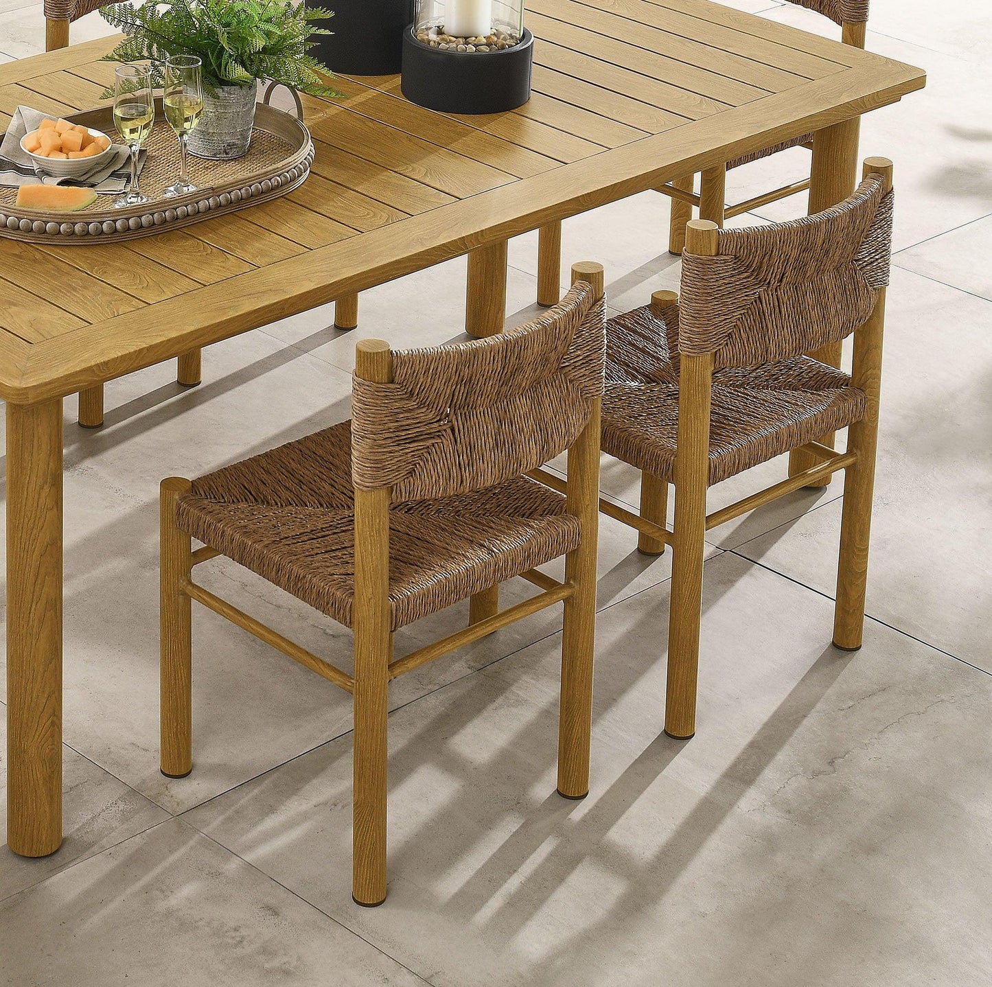 Parkland Outdoor Patio Rattan and Aluminum Dining Side Chairs Set of 2 by Modway FredCo